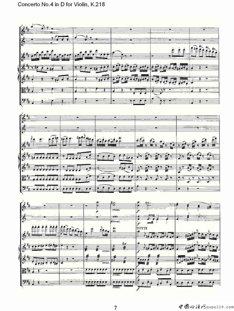 Concerto No.4 in D for Violin, K.218（D调小提琴第四协奏曲，K）