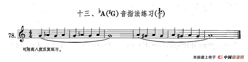 萨克斯练习曲合集（1—13）降A（升G）音指法练习