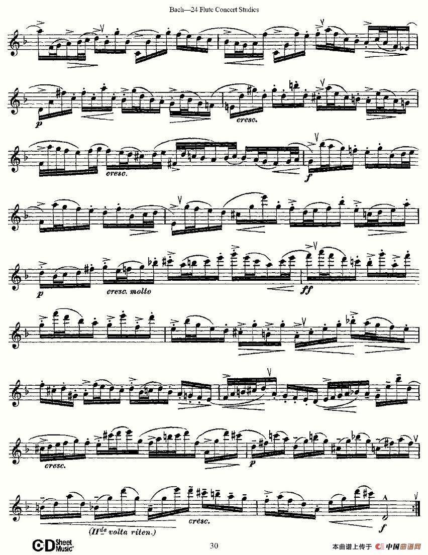 Bach-24 Flutc Concert Studies 之16—19（巴赫—24首长笛