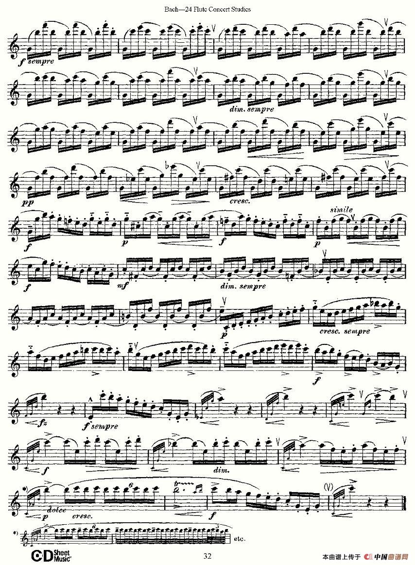 Bach-24 Flutc Concert Studies 之16—19（巴赫—24首长笛