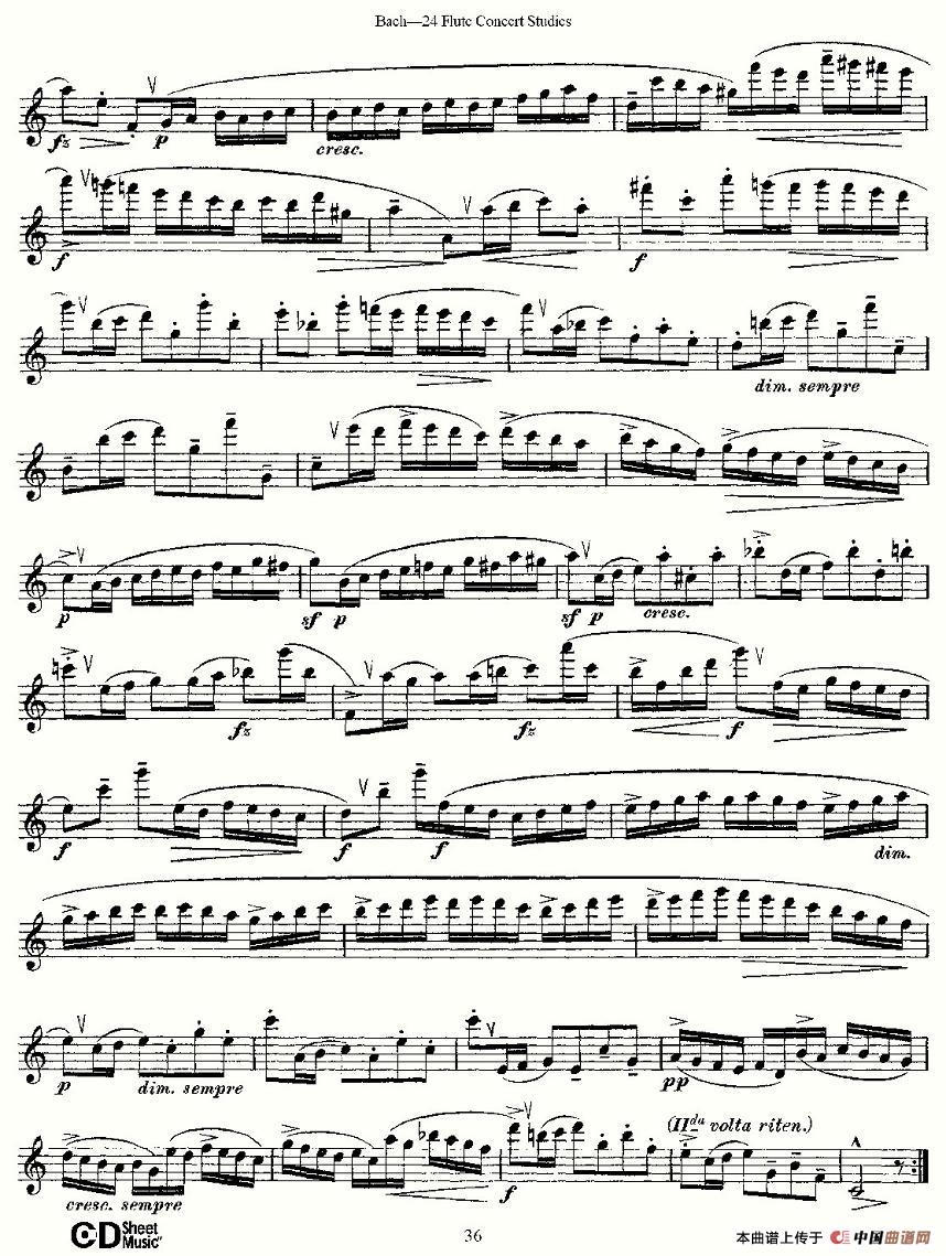 Bach-24 Flutc Concert Studies 之16—19（巴赫—24首长笛