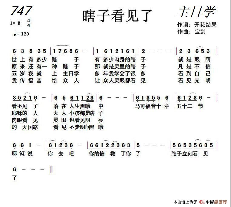 747 瞎子看见了（开花结果词 宝剑曲）