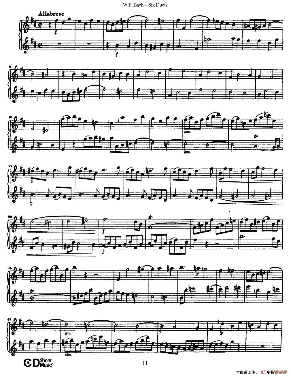 W.F.巴赫—六首二重奏练习曲（2）