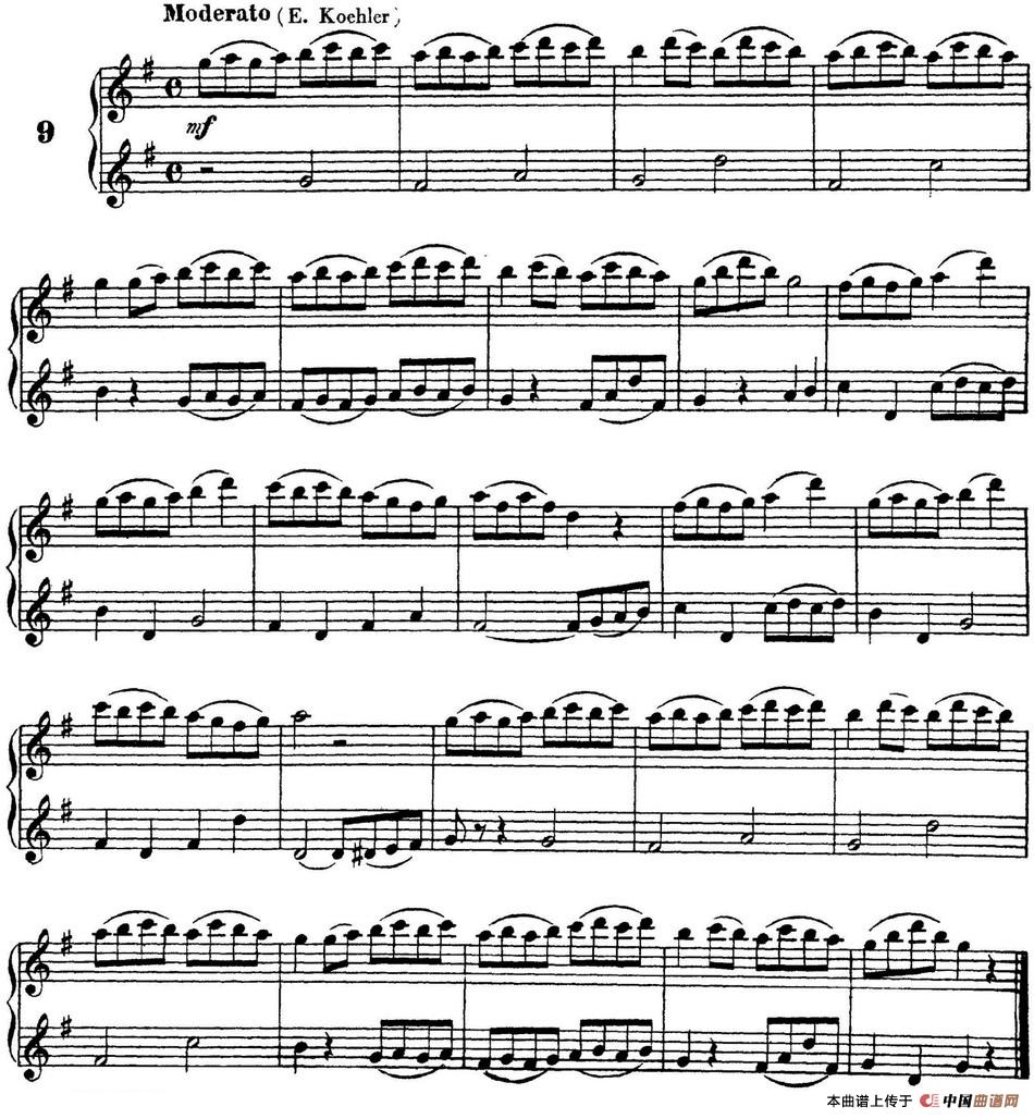 柯勒40首长笛提高练习曲OP.55（NO.9）