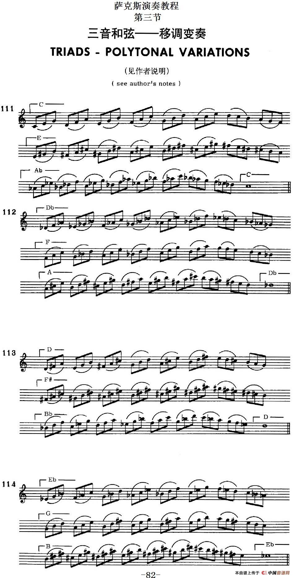 萨克斯演奏教程第三节（三音和弦-移调变奏）
