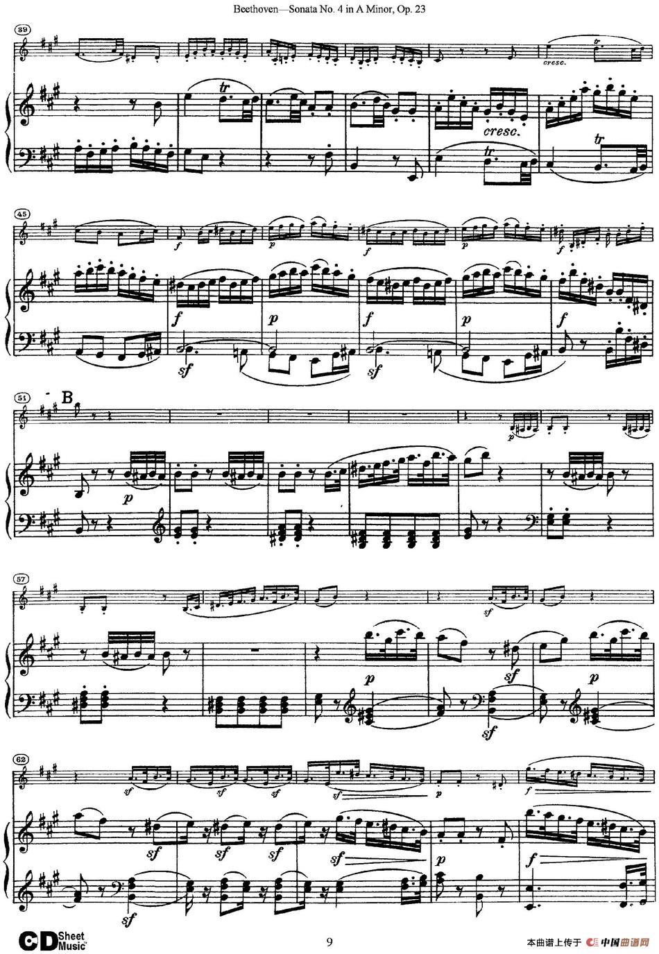 Violin Sonata No.4 in A Minor Op.23（小提琴+钢琴伴奏）