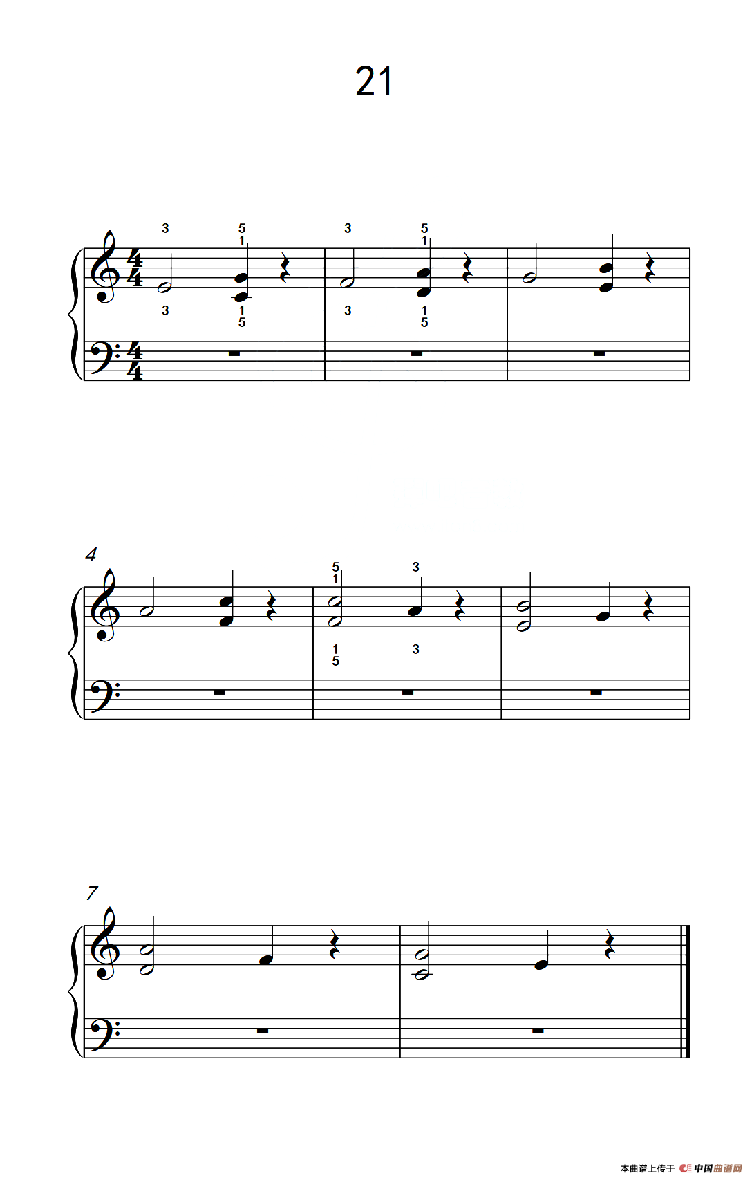 双音练习 21（儿童钢琴手指练习 2）