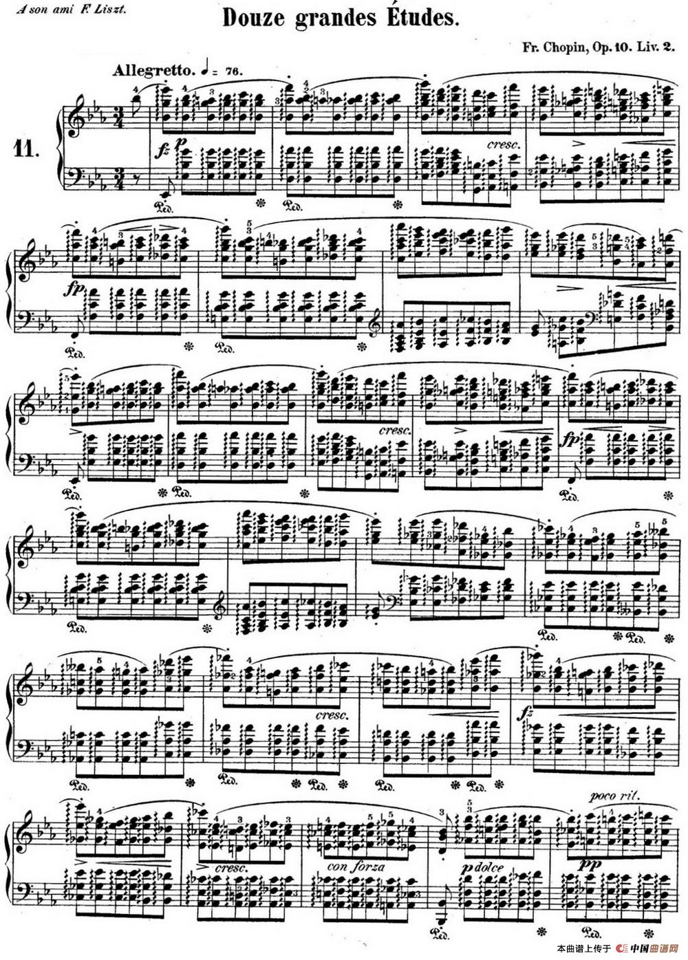 肖邦练习曲11 Op.10 No.11 降E大调 Eb major