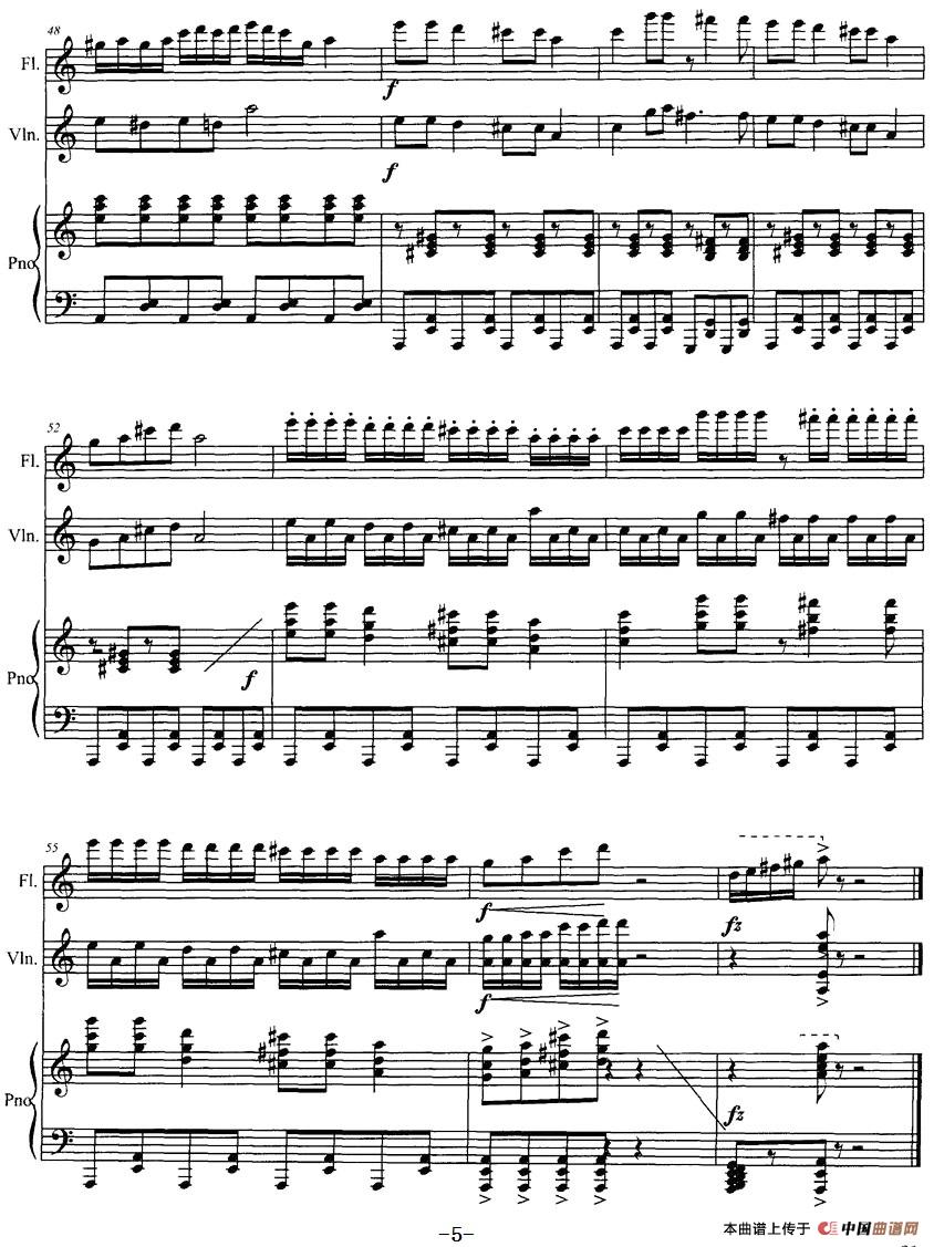 长笛与小提琴组曲：（二）乐舞一（带钢琴伴奏