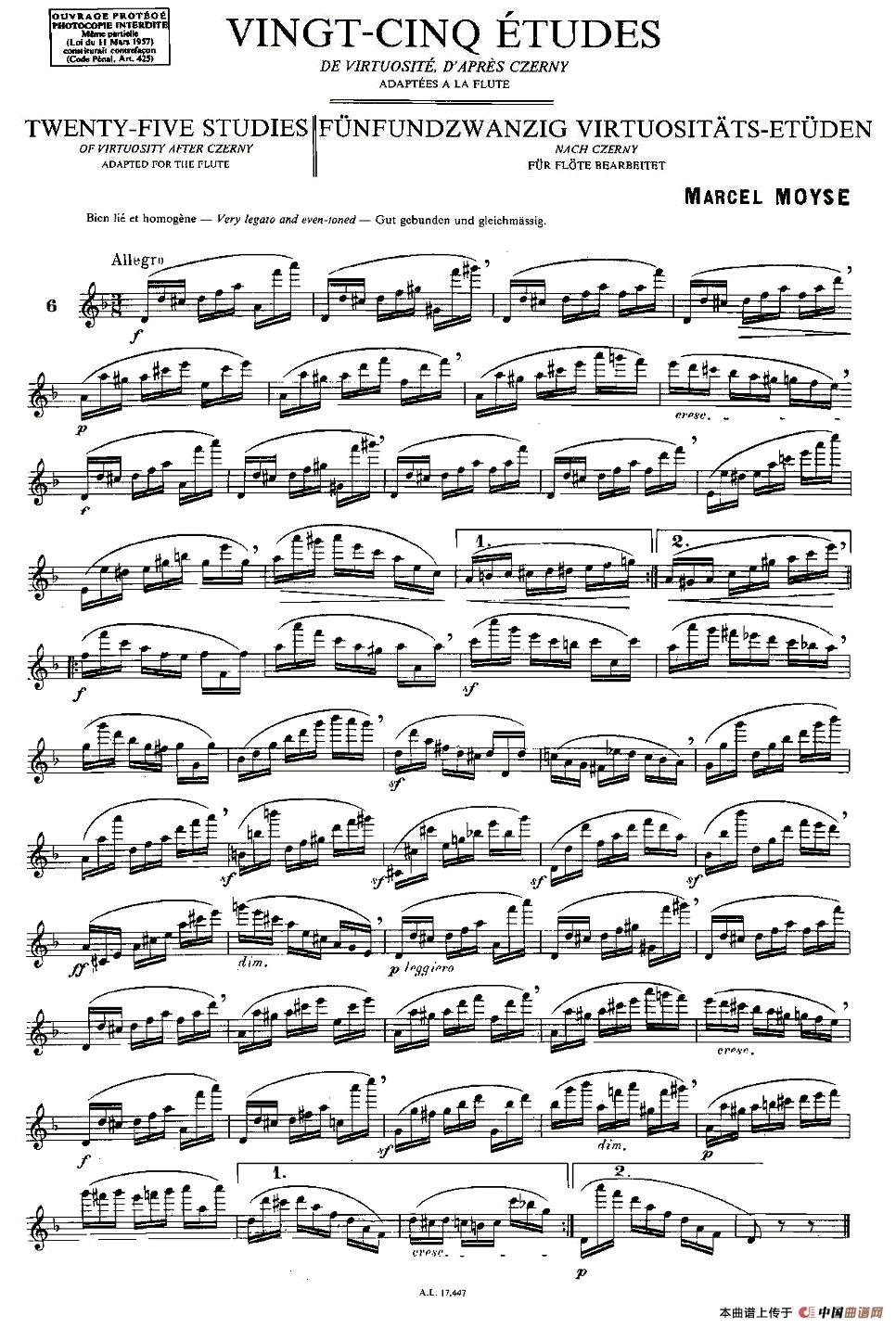 Moyse - 25 Studies after Czerny flute  [6]（25首改编自车尔