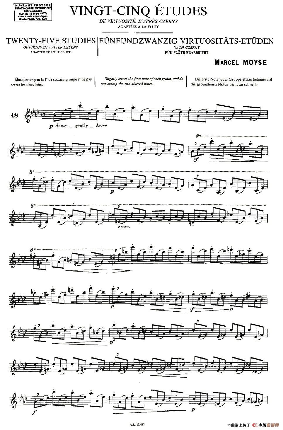Moyse - 25 Studies after Czerny flute 之18（25首改编自车