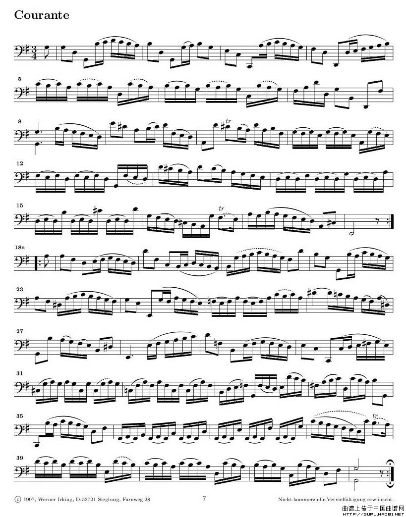 巴赫无伴奏大提琴练习曲之一