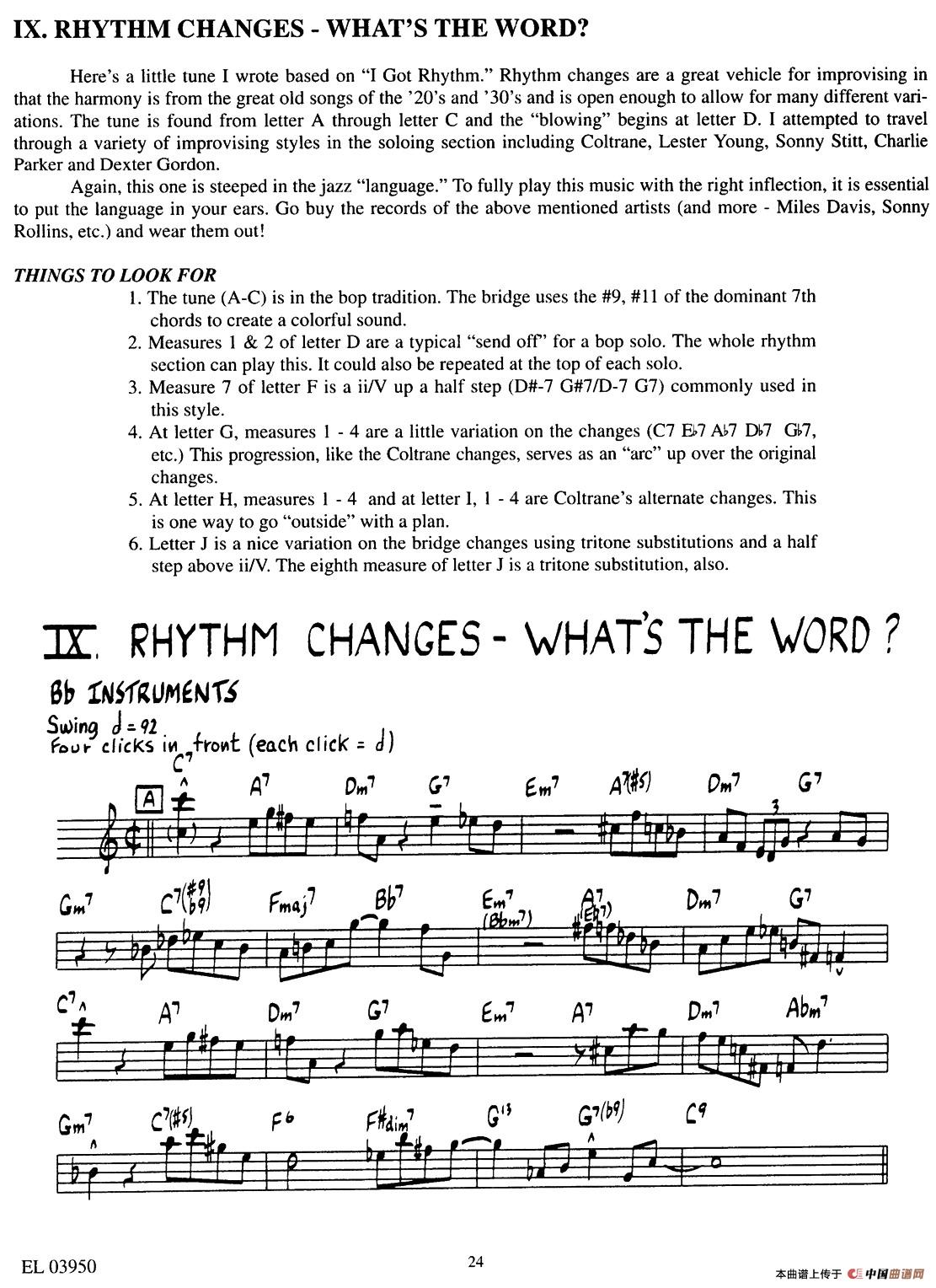 RHYTHM CHANGES - WHATS THE WORD-