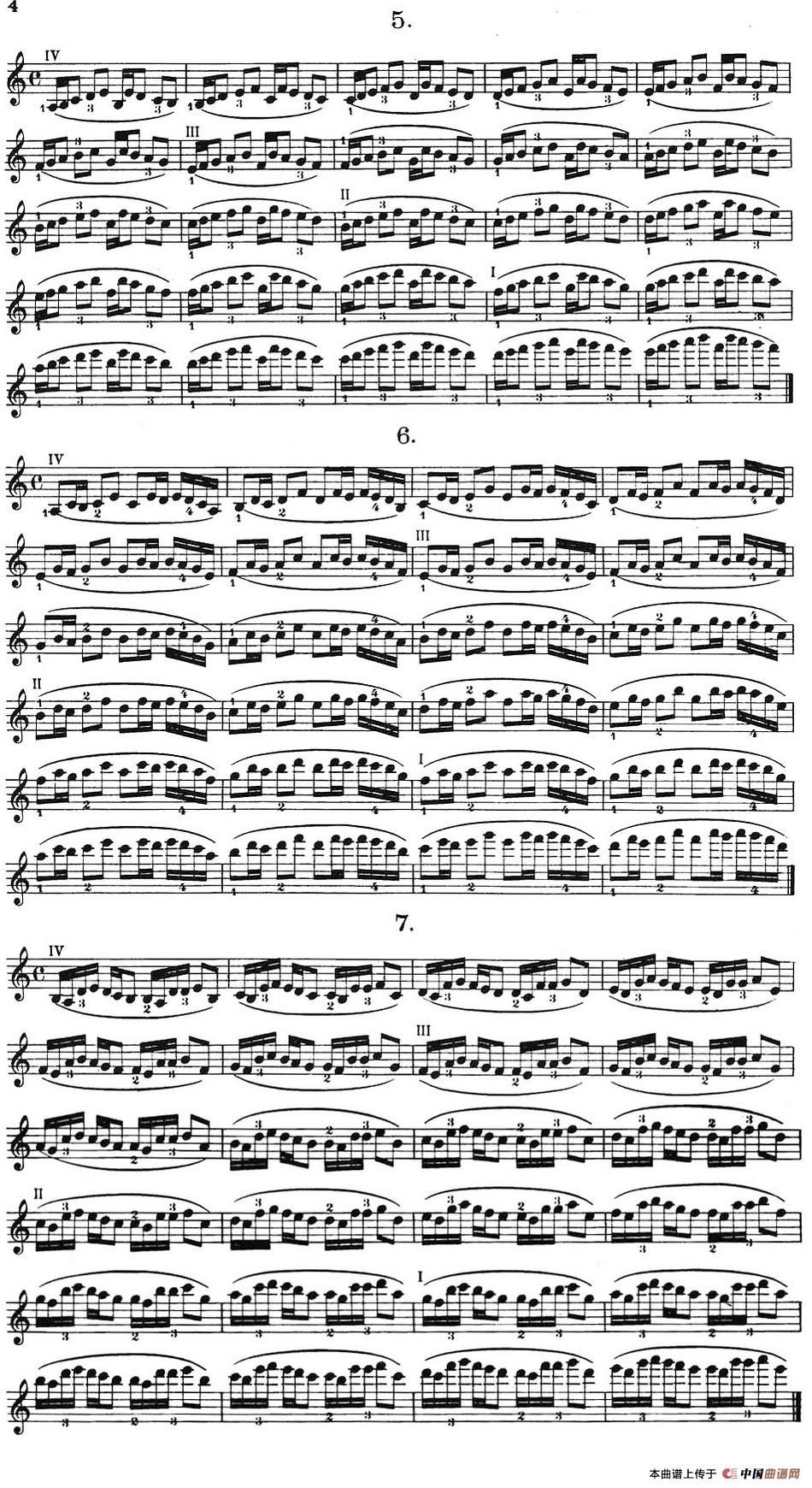小提琴换把练习·作品第八号（第一节）