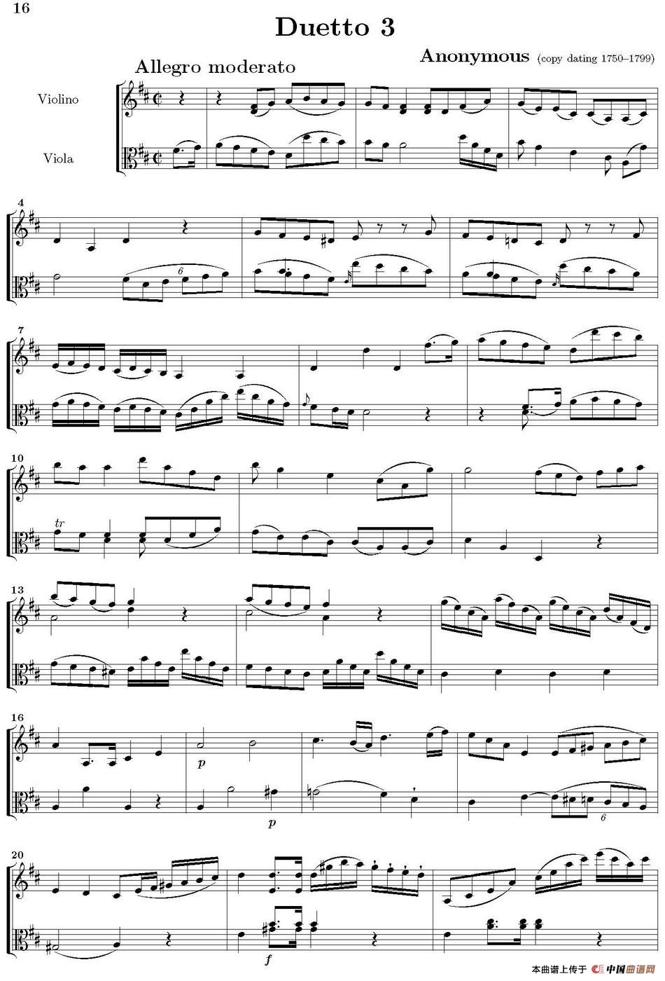 Duetto 3（小提琴+中提琴）