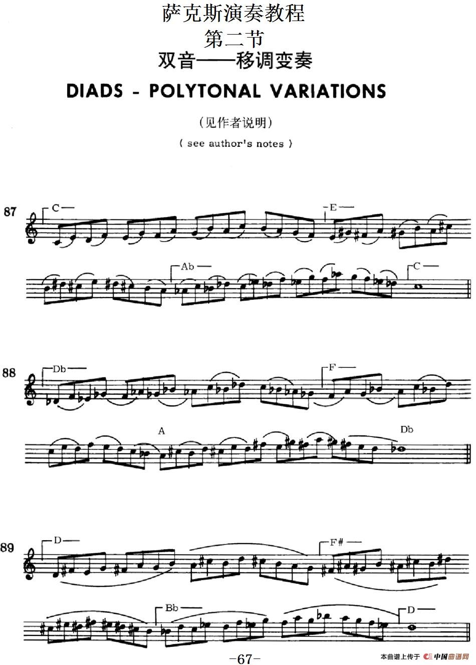 萨克斯演奏教程第二节（双音-移调变奏）