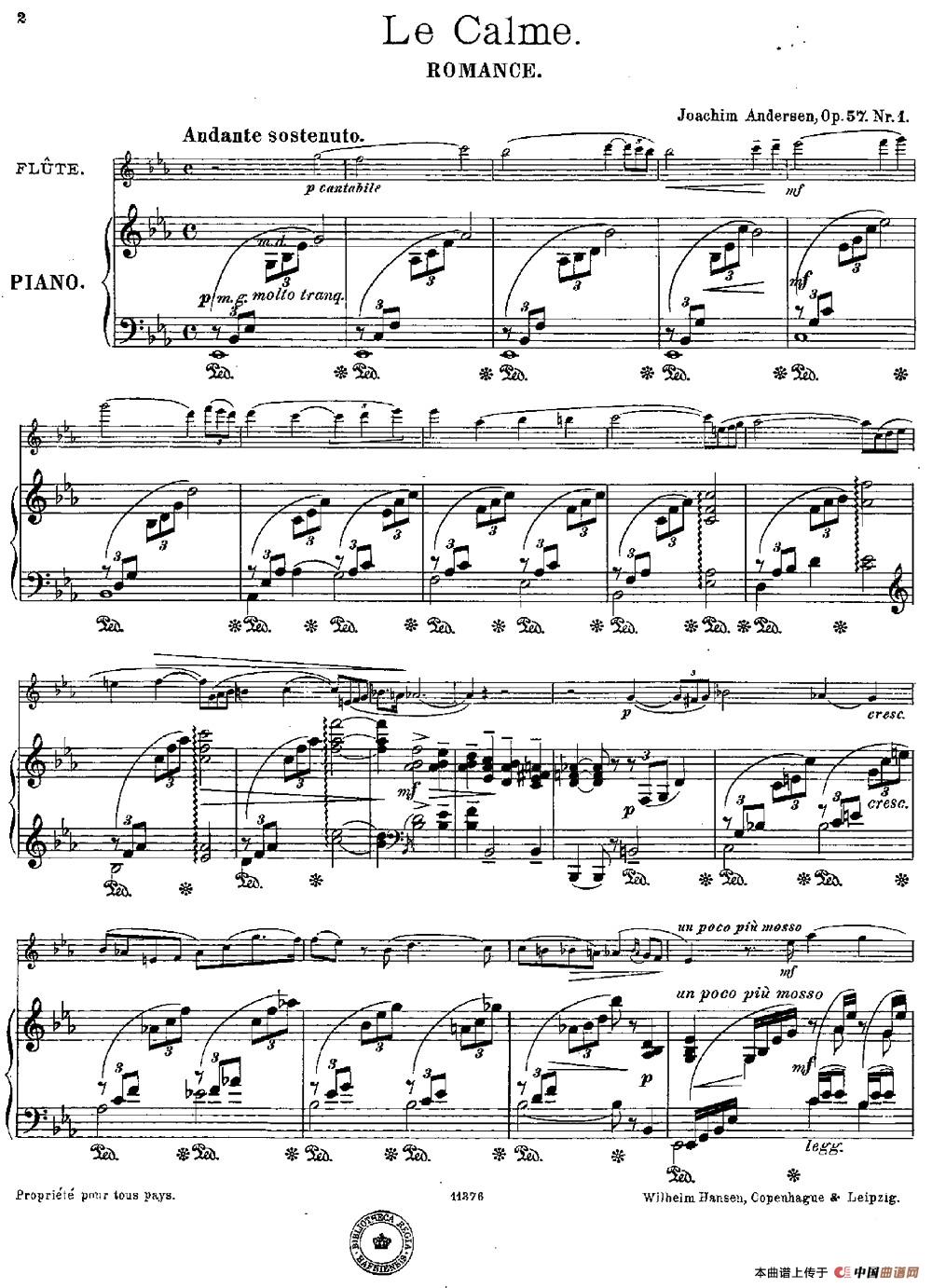 Le Calme（Op.57 No.1）（长笛+钢琴伴奏）