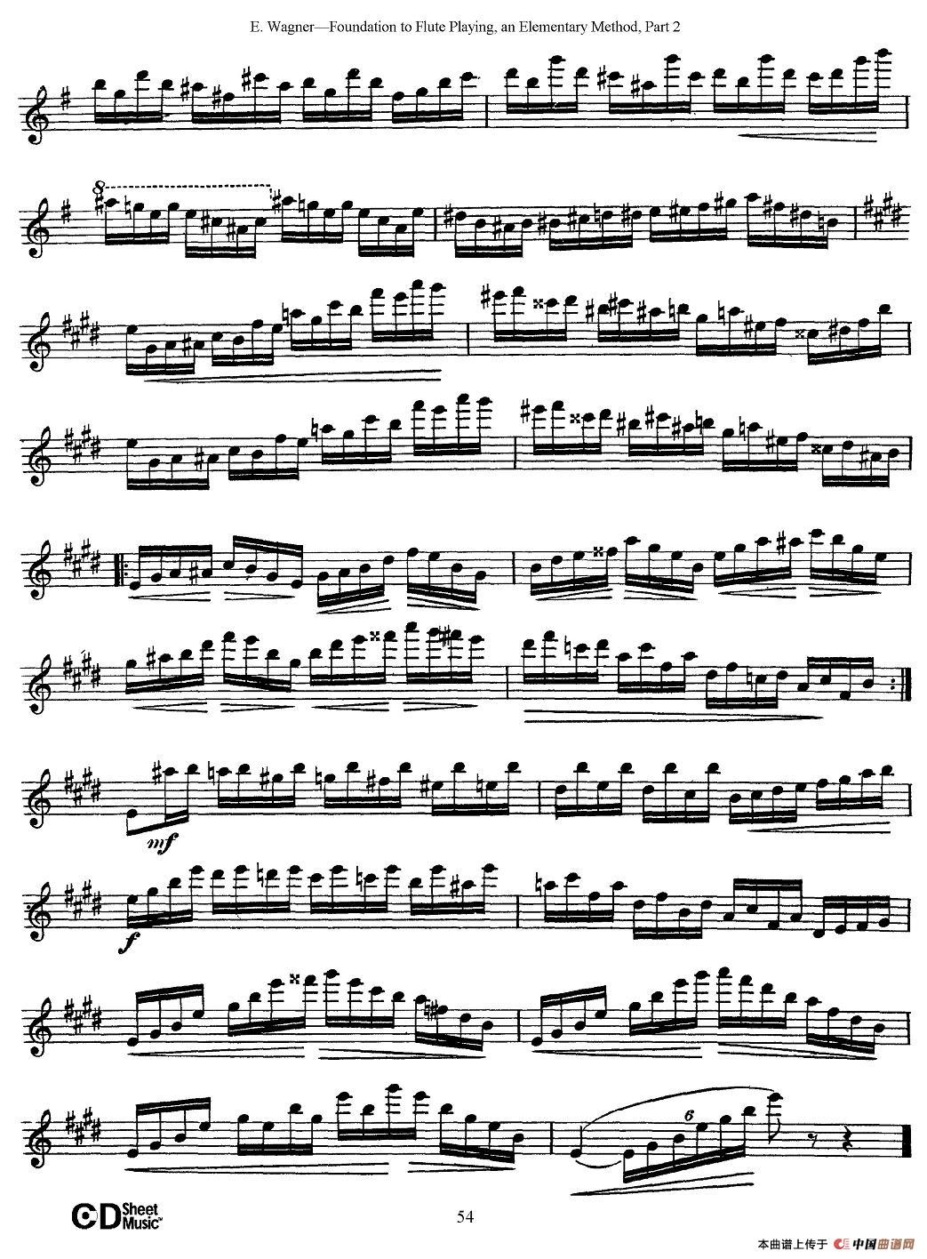 长笛演奏基础教程练习（Etude 6）长笛谱
