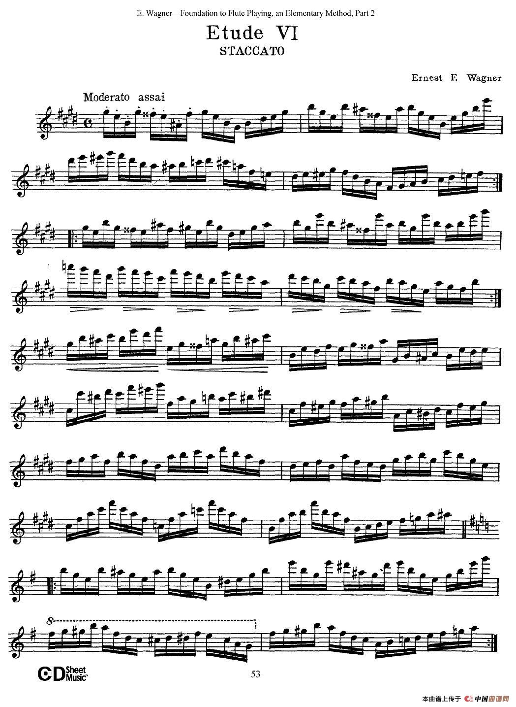 长笛演奏基础教程练习（Etude 6）长笛谱