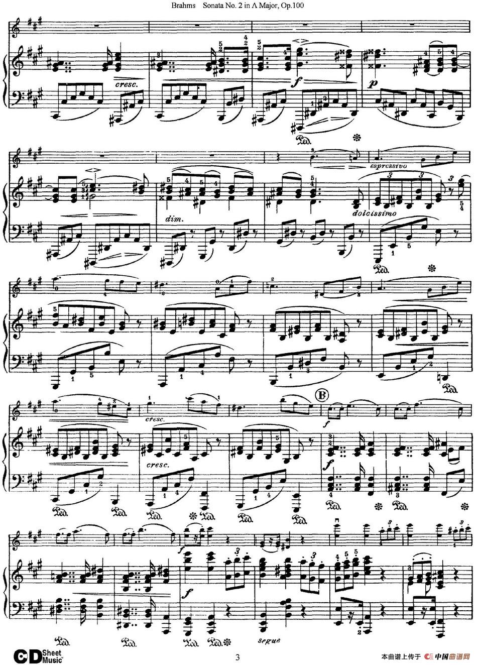 Violin Sonata No.2 in A Major Op.100（小提琴+钢琴伴奏）