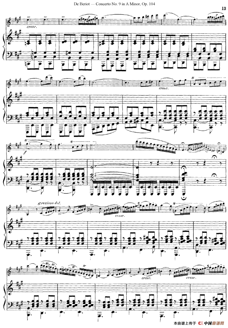 Beriot《Concerto No.9 in A Minor》Op.104（贝里奥《A小调