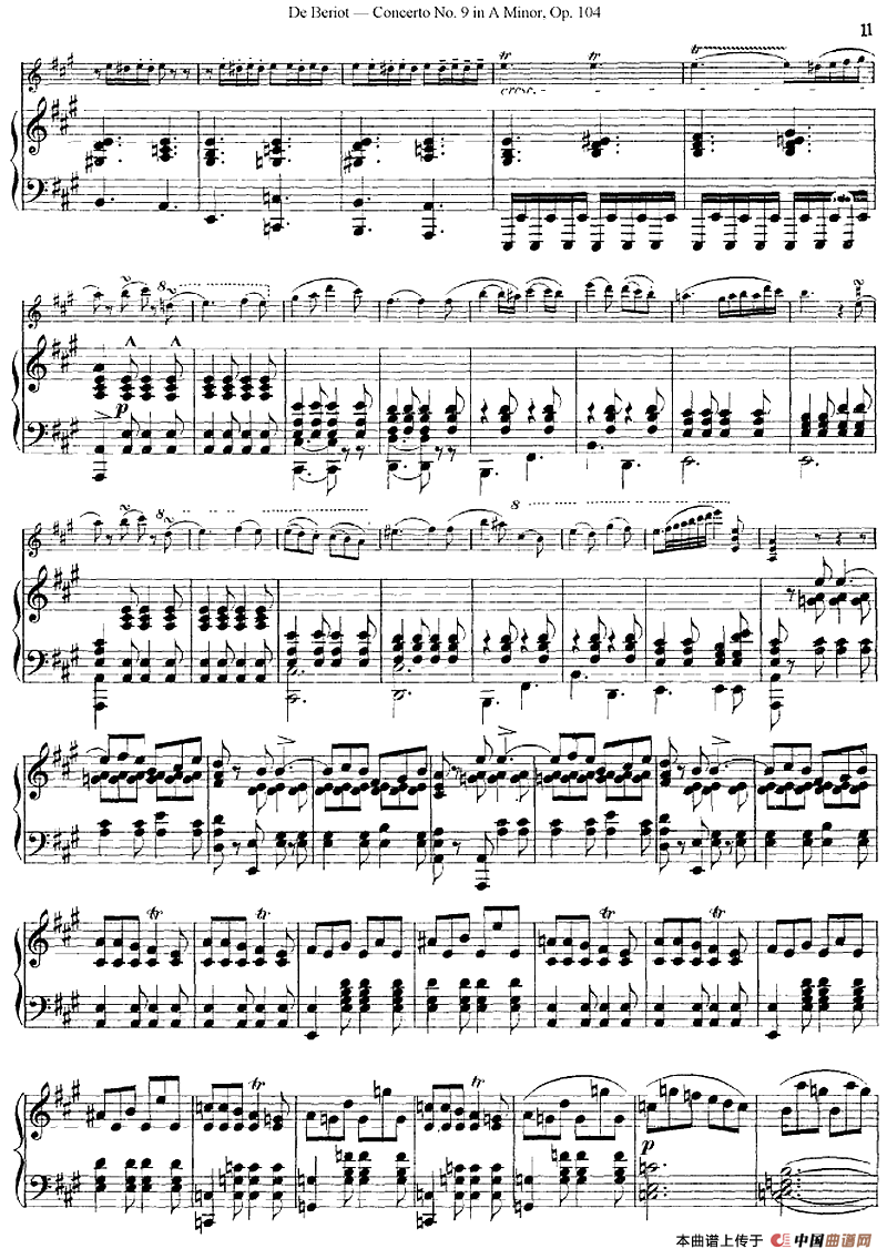 Beriot《Concerto No.9 in A Minor》Op.104（贝里奥《A小调