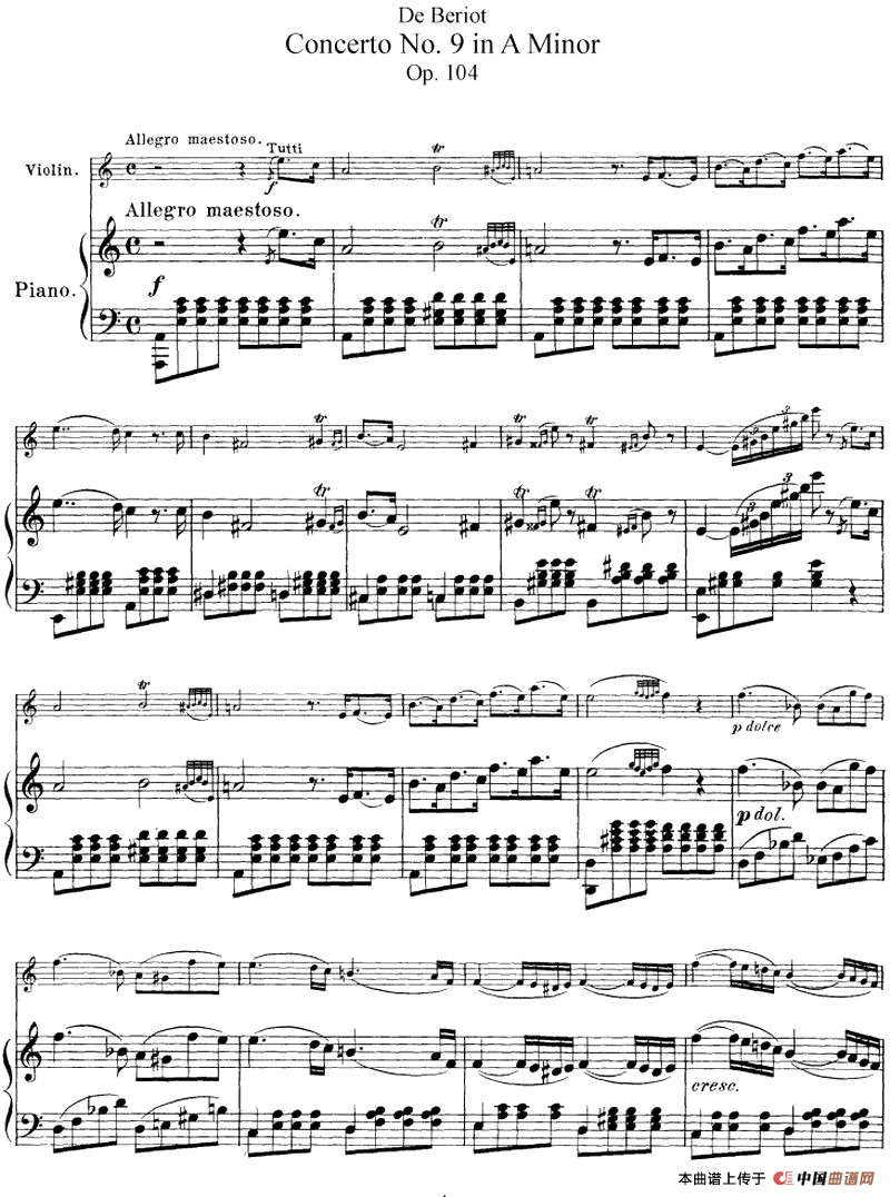 Beriot《Concerto No.9 in A Minor》Op.104（贝里奥《A小调