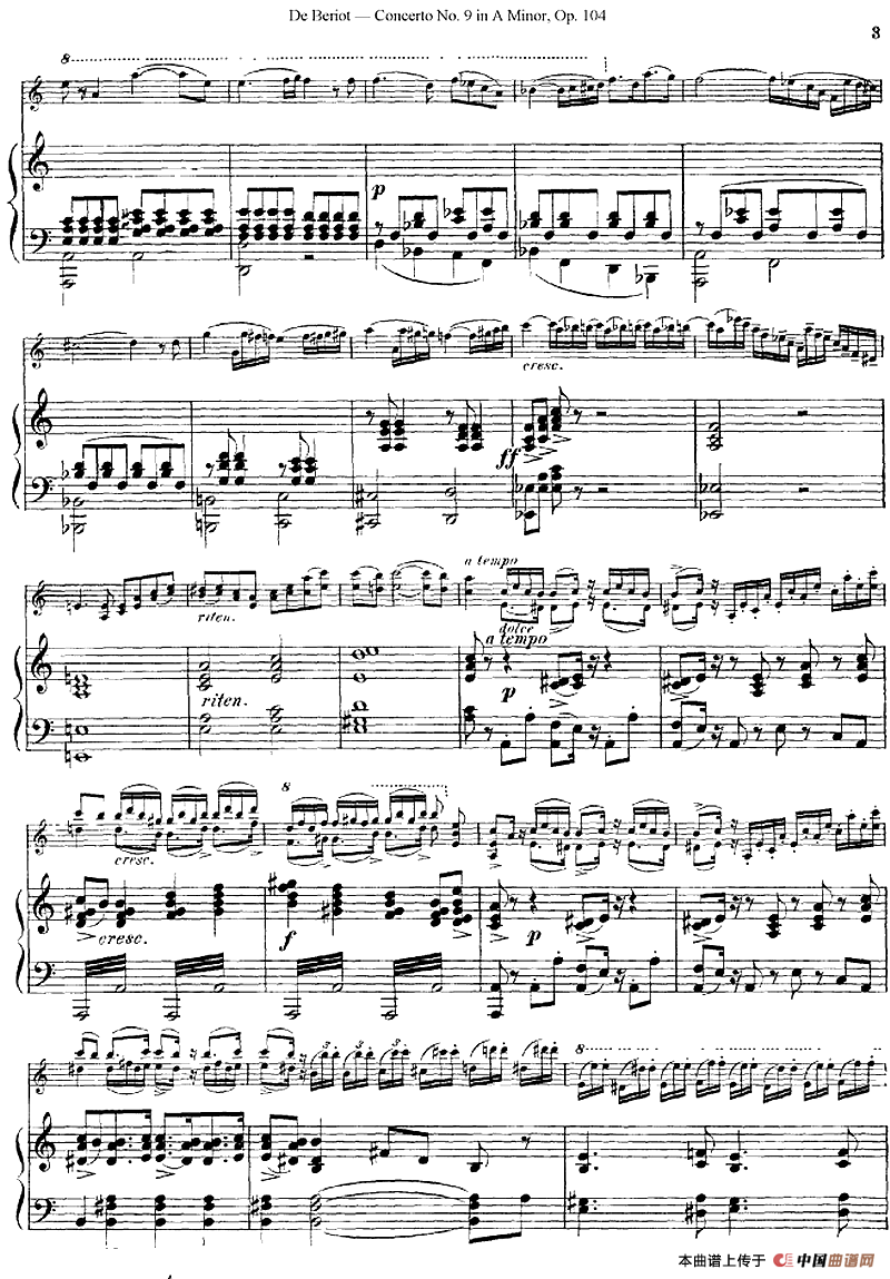 Beriot《Concerto No.9 in A Minor》Op.104（贝里奥《A小调