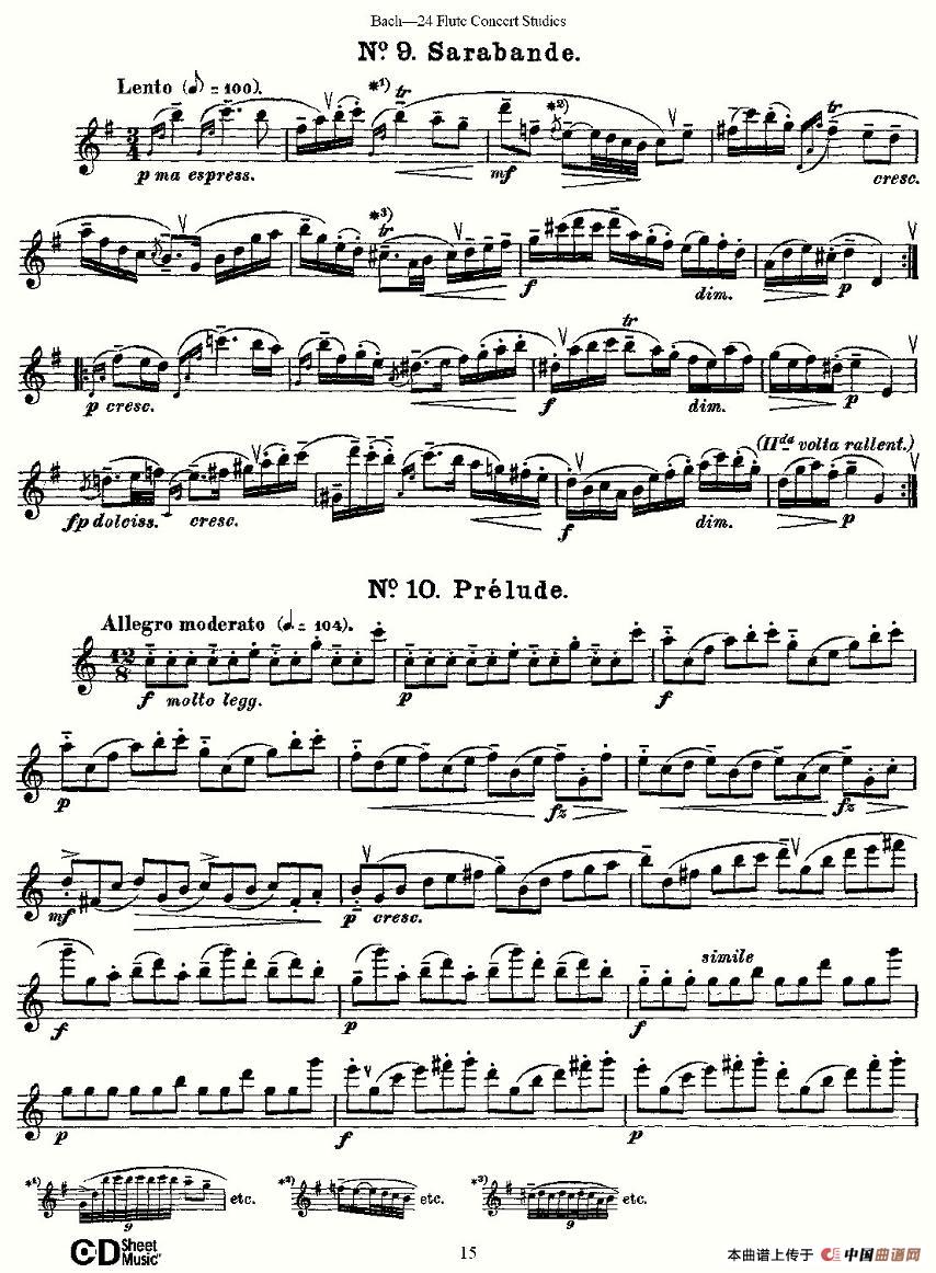 Bach-24 Flutc Concert Studies 之6—10（巴赫—24首长笛音