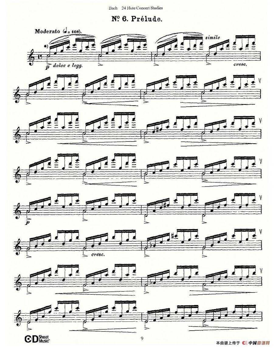 Bach-24 Flutc Concert Studies 之6—10（巴赫—24首长笛音
