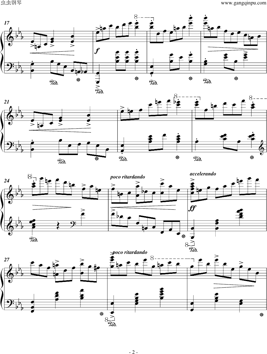 蓝色多瑙河 简化版钢琴谱