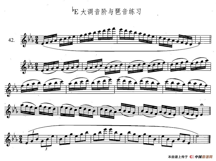 萨克斯练习曲合集（3—42）降E大调音阶与琶音练