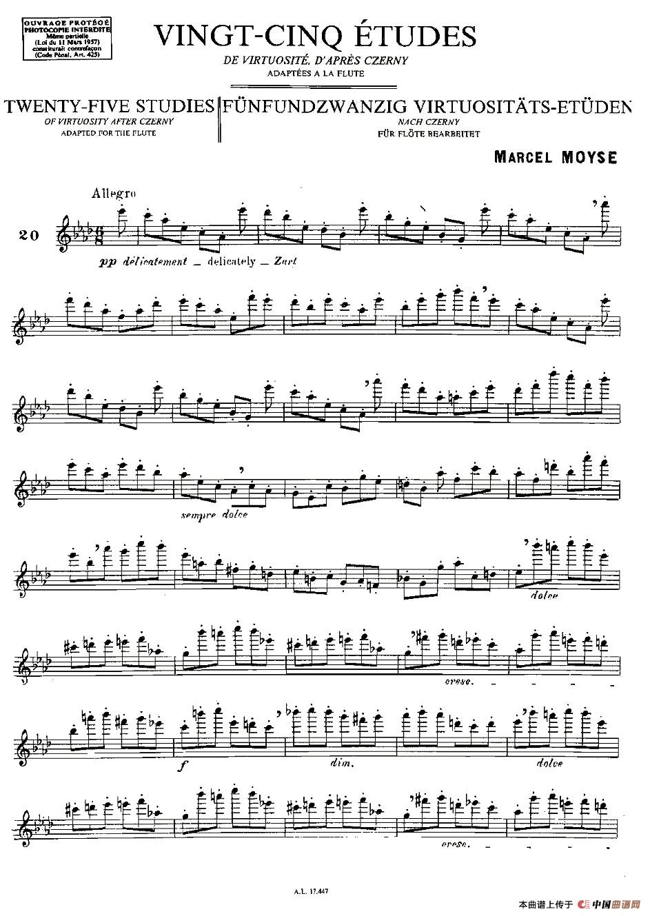 Moyse - 25 Studies after Czerny flute 之20（25首改编自车