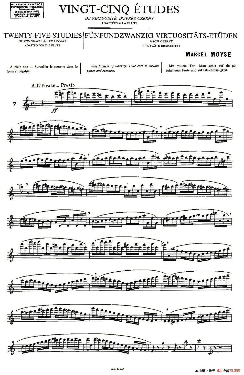 Moyse - 25 Studies after Czerny flute  [7]（25首改编自车尔