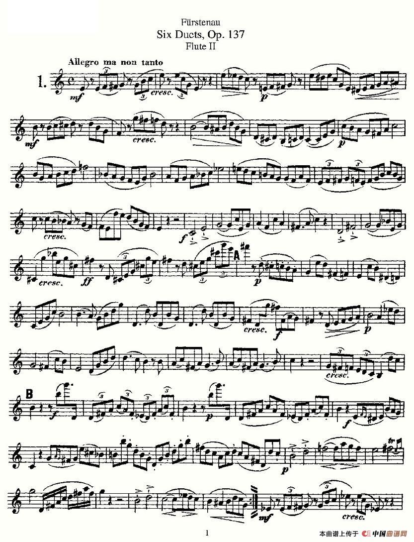 Six Duets, Op.137 之一（二重奏 六首作品 137号）