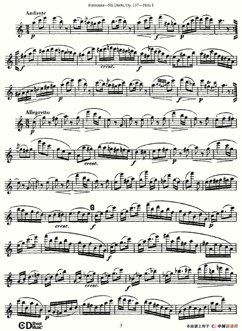 Six Duets, Op.137 之一（二重奏 六首作品 137号）