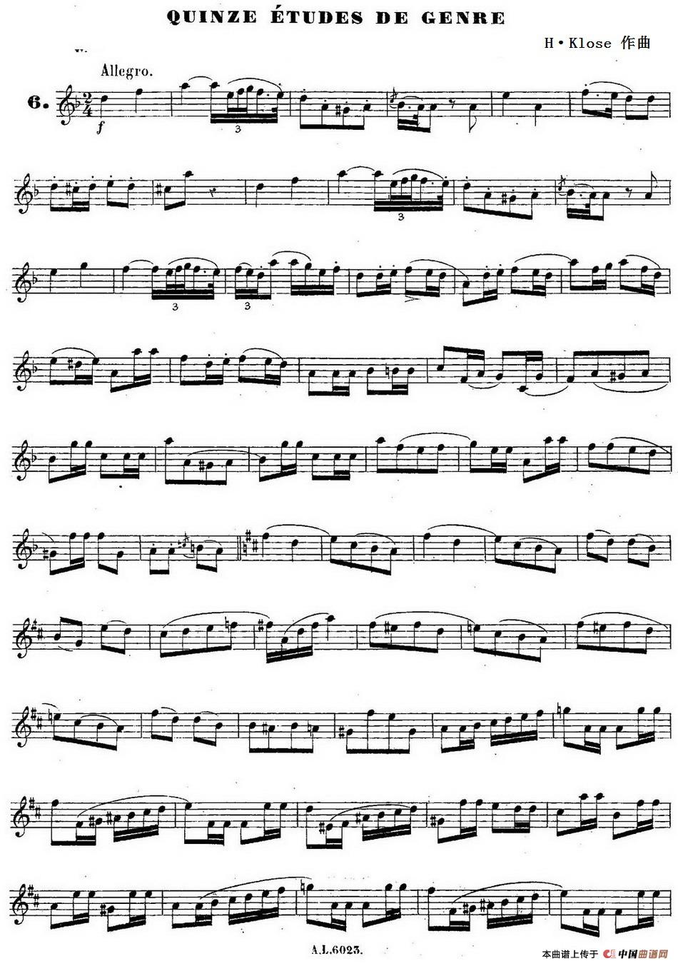 H·Klose练习曲（Quinze etudes de genre—6）