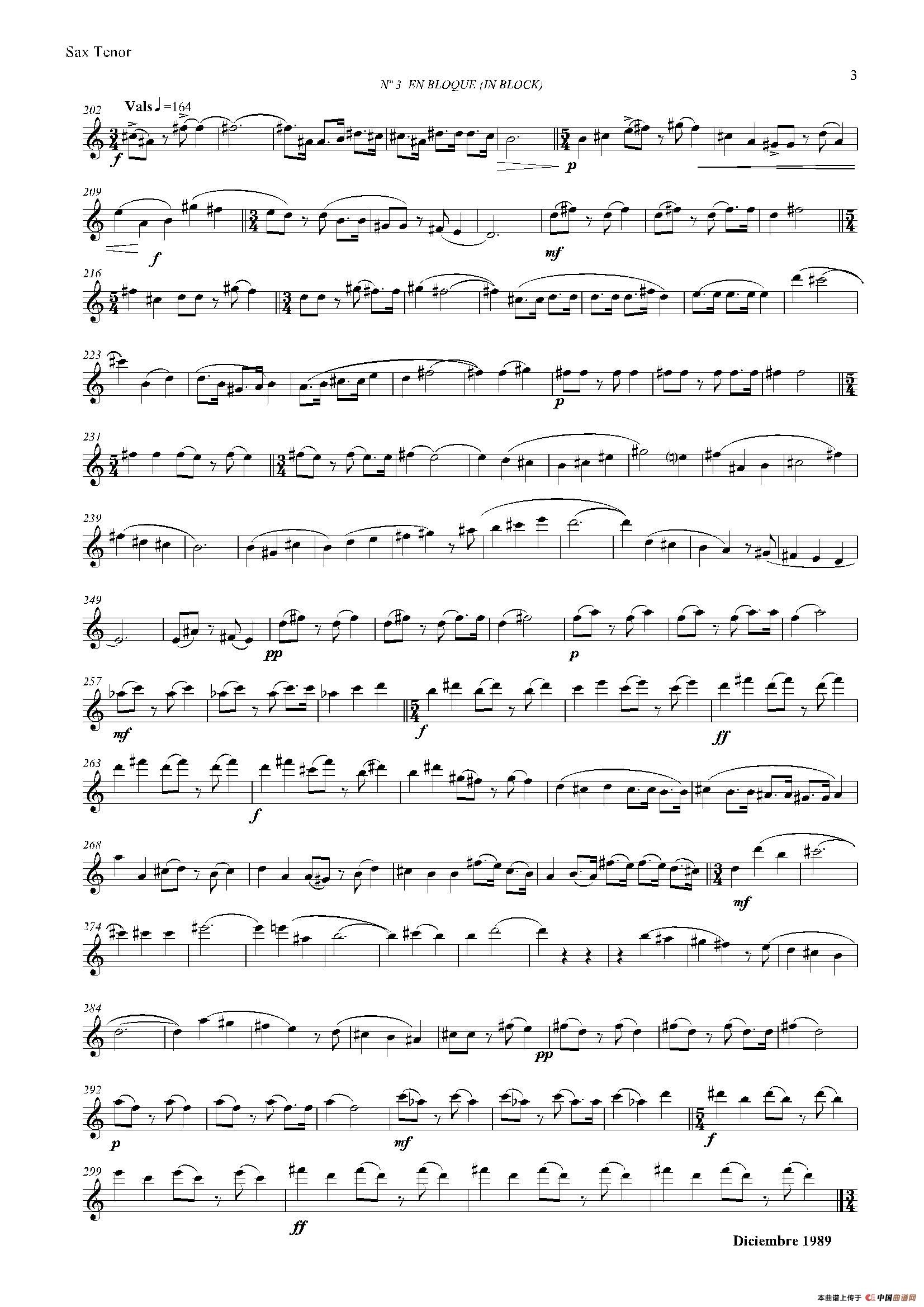 ESTILOS（四重奏次中音萨克斯分谱）