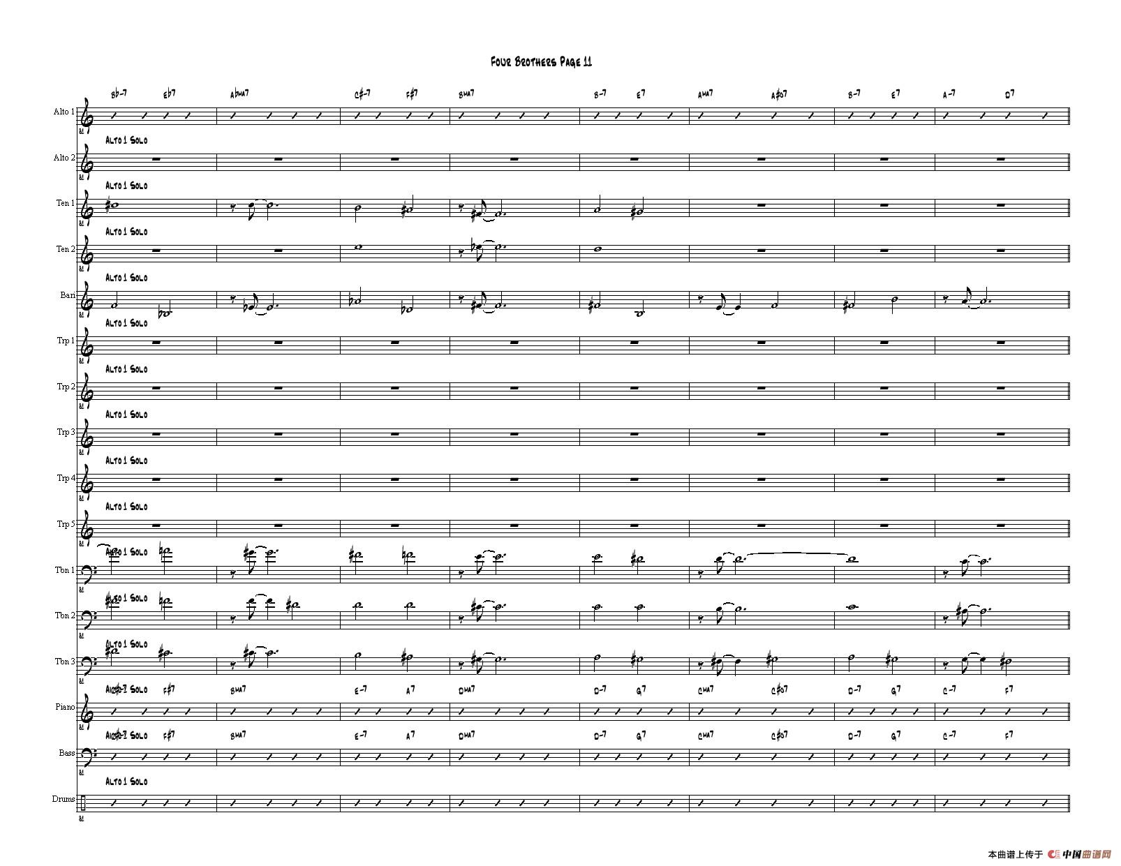 Four Brothers Big Band score（大爵士乐队总谱）