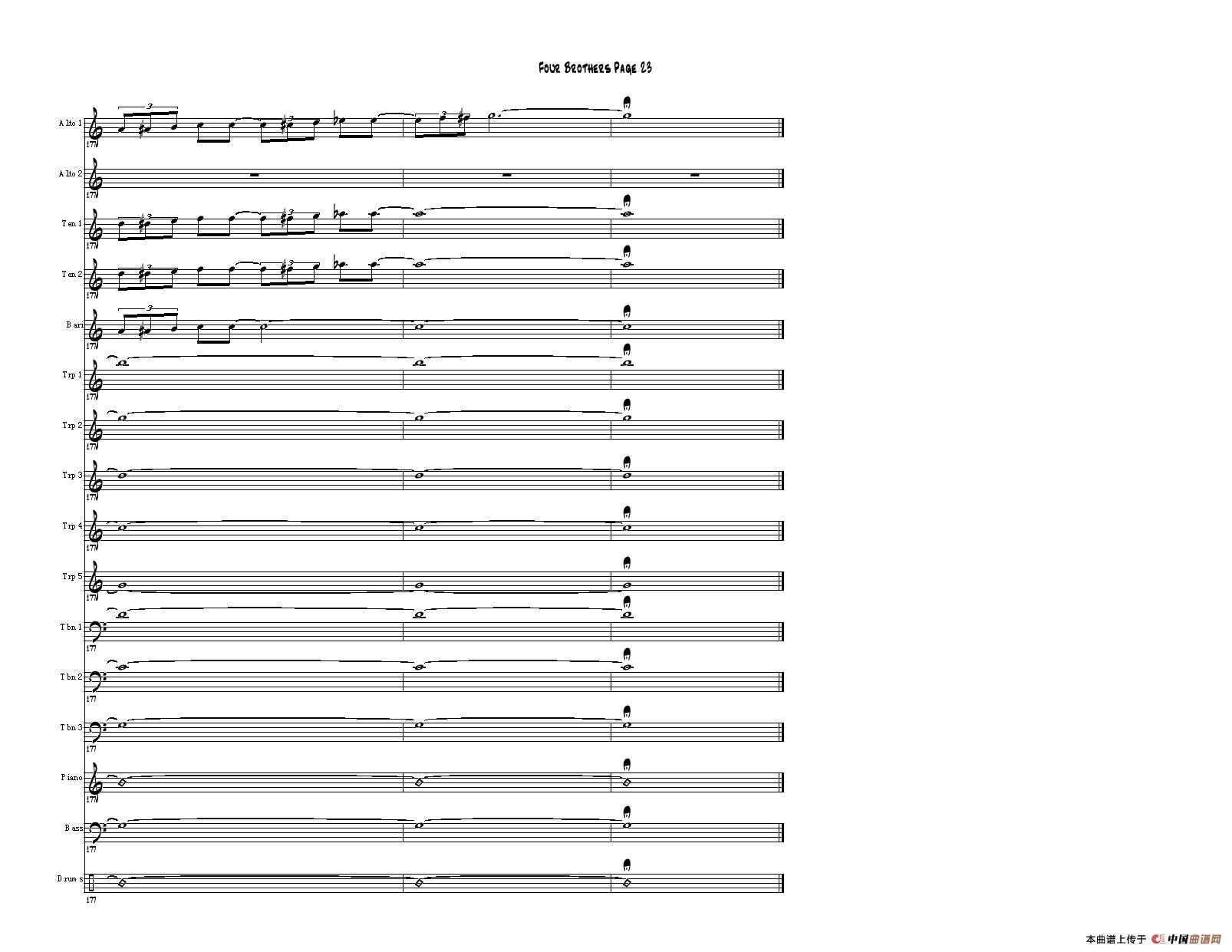 Four Brothers Big Band score（大爵士乐队总谱）