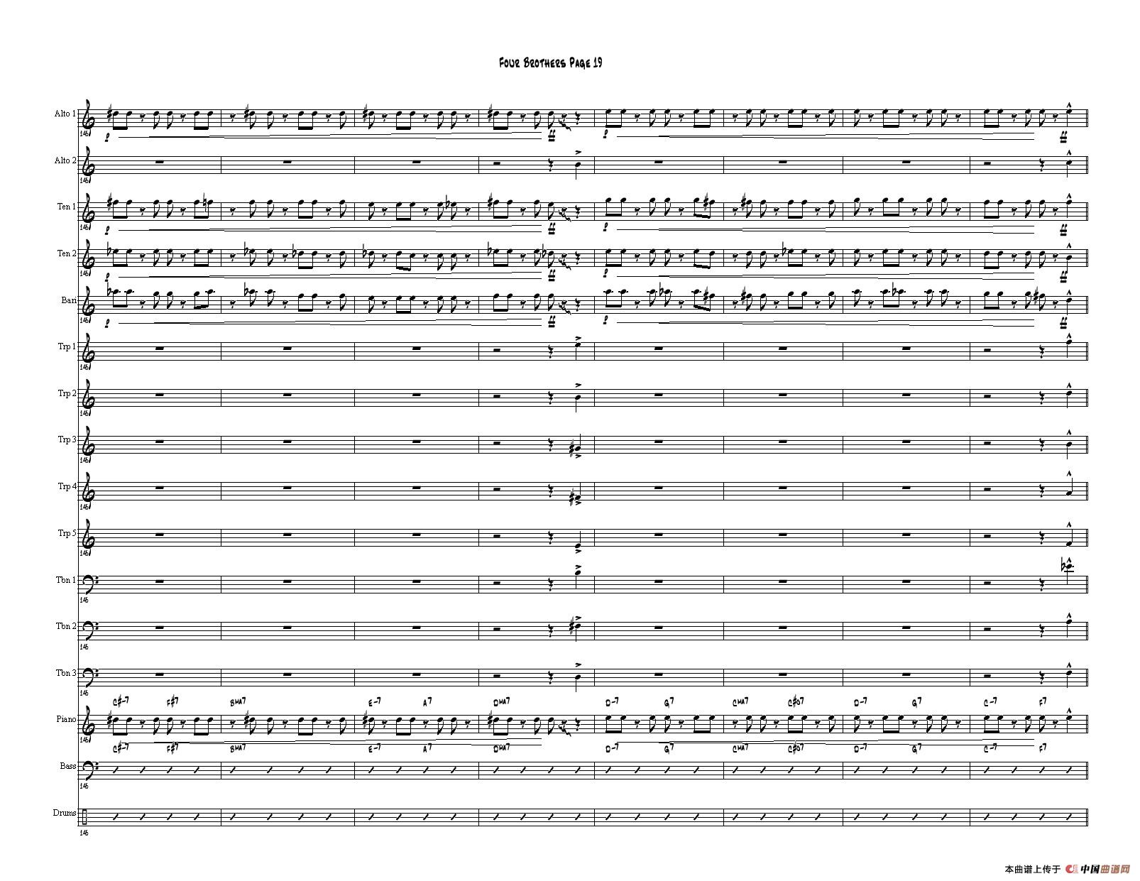 Four Brothers Big Band score（大爵士乐队总谱）