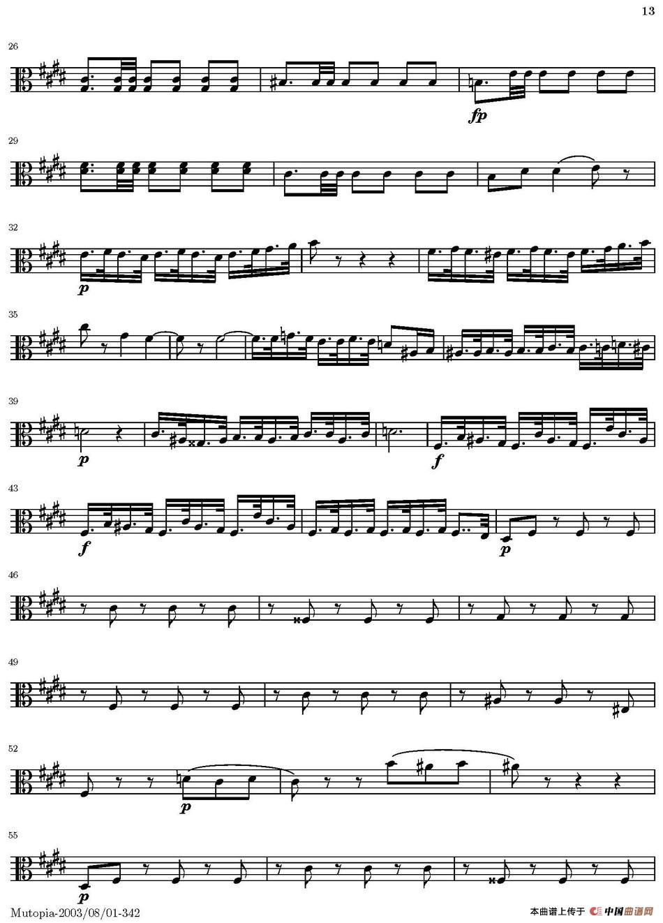 String Quartet nr.18 in E minor（E小调弦乐四重奏）（中