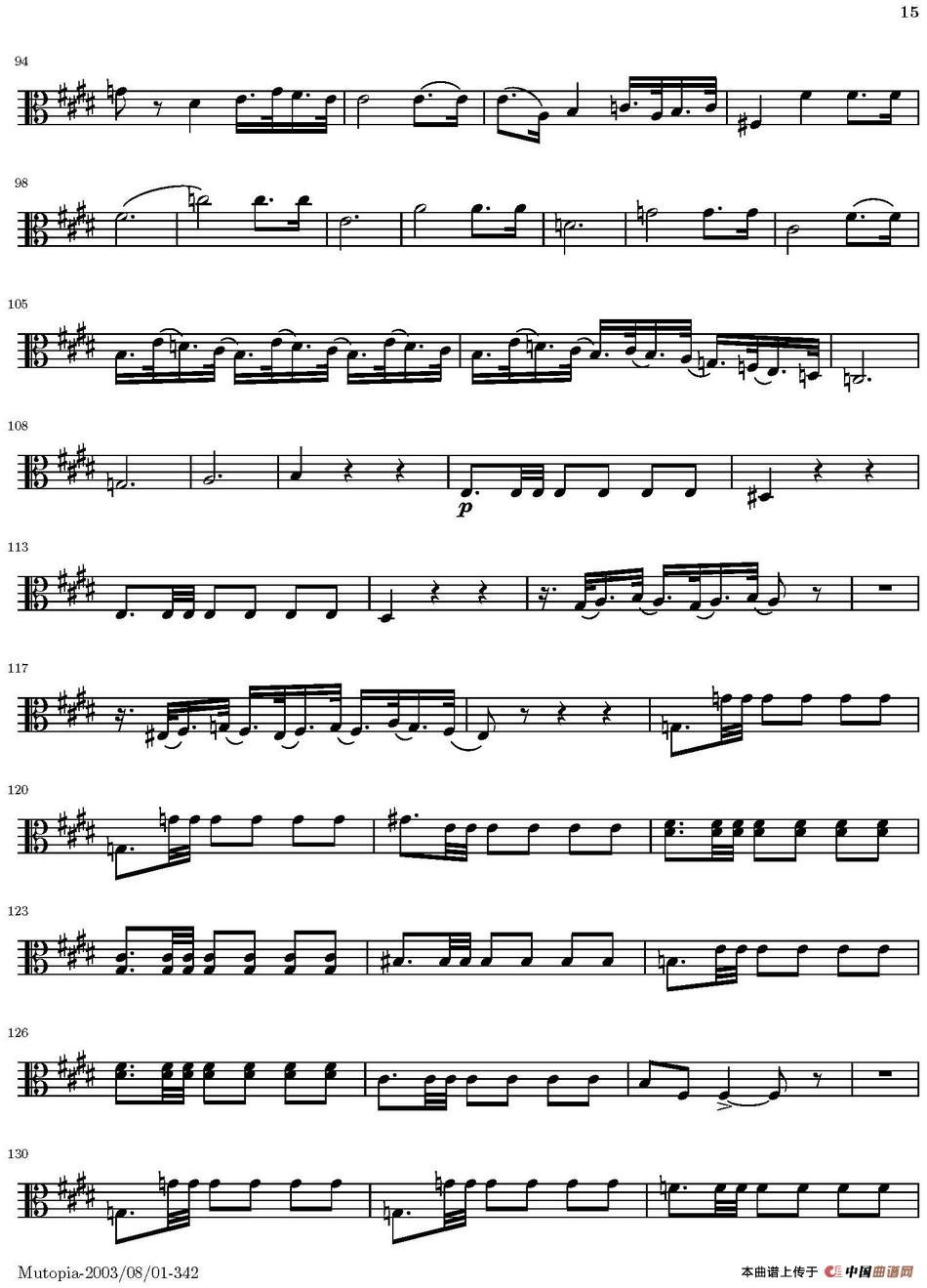 String Quartet nr.18 in E minor（E小调弦乐四重奏）（中