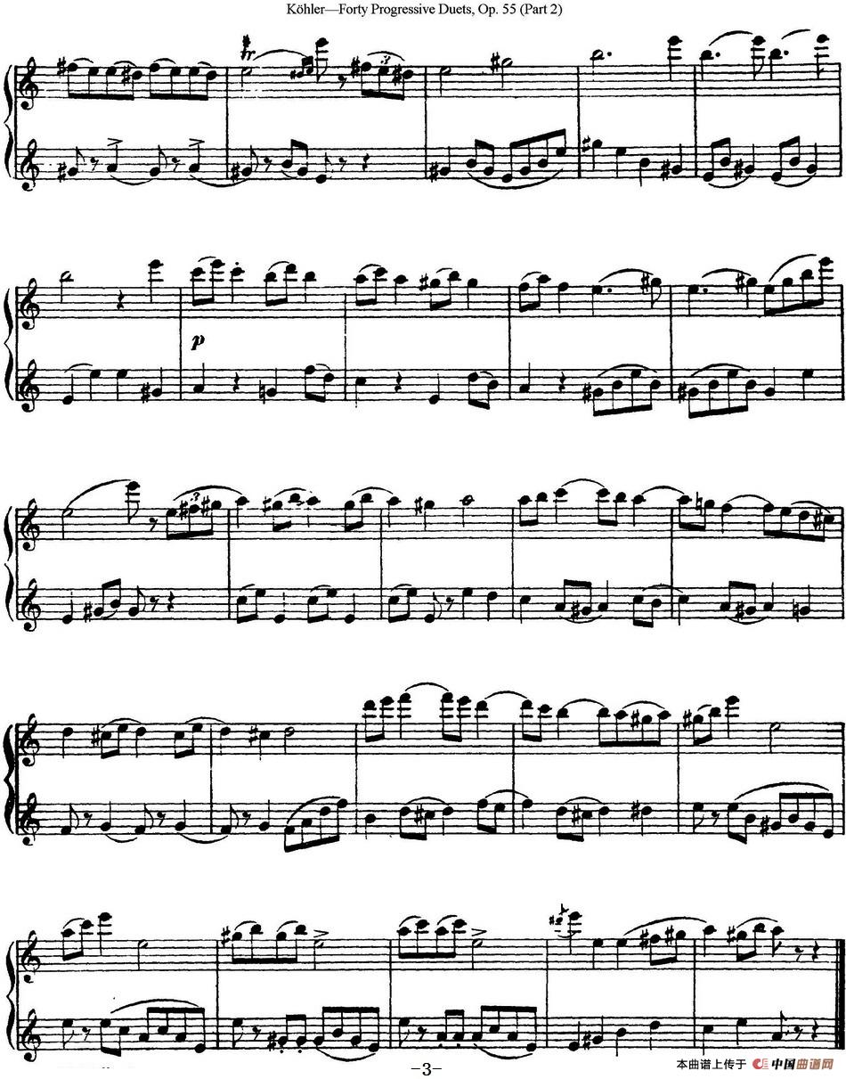 柯勒40首长笛提高练习曲OP.55（二重奏）（NO.11）