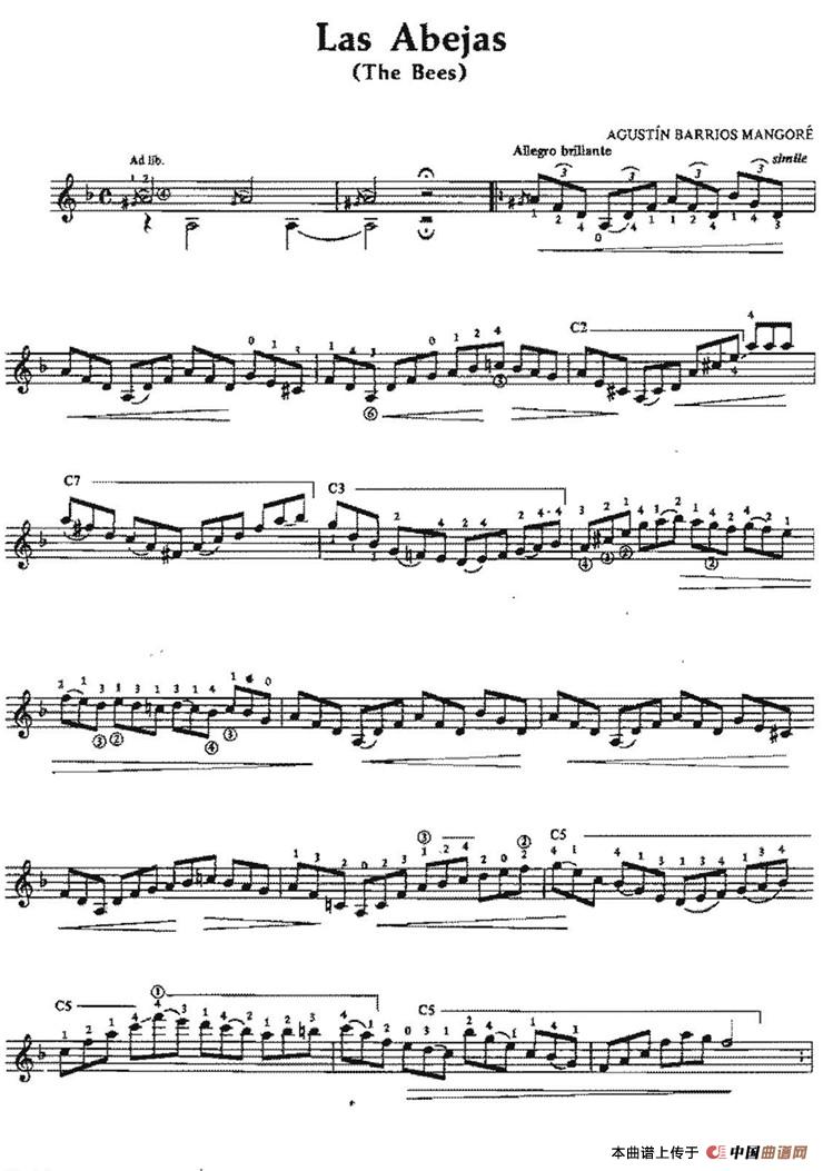 Las Abejas（古典吉他）吉他谱