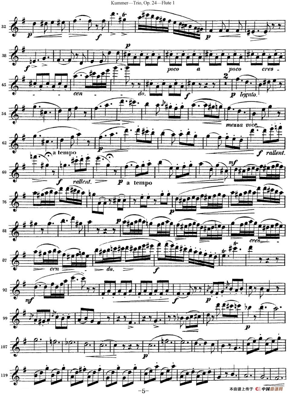 库默长笛三重奏Op.24（Flute 1）