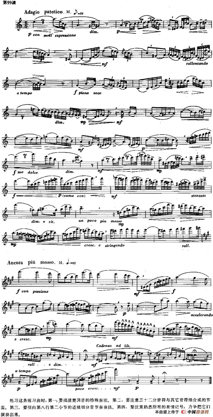 长笛练习曲100课之第99课 （回音的特殊奏法练习