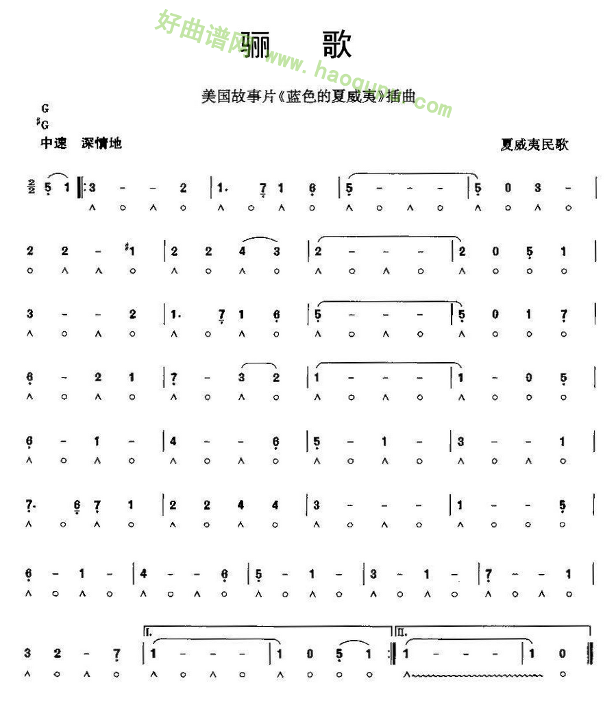 《骊歌》 口琴简谱