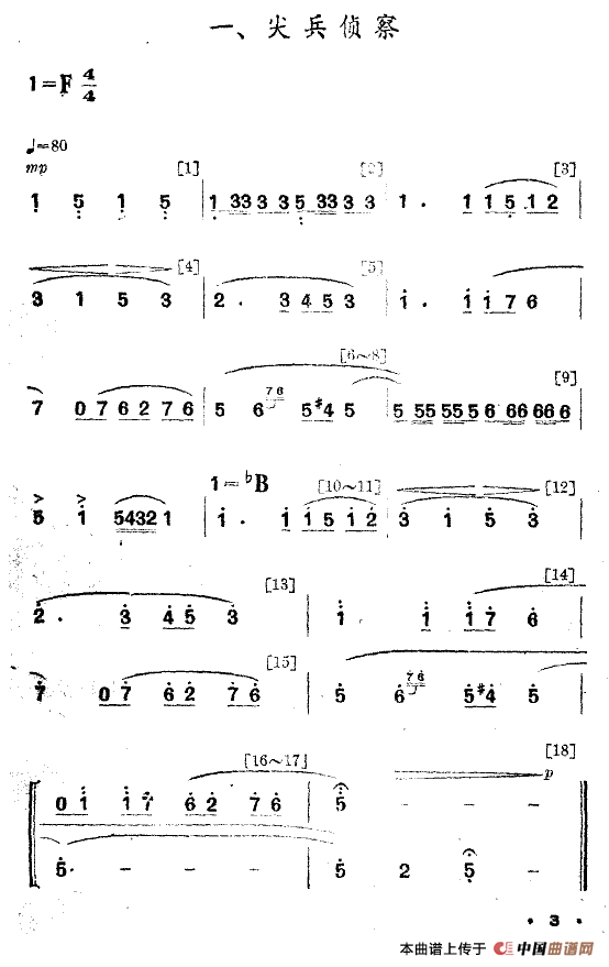 夜练（舞蹈音乐主旋律谱）