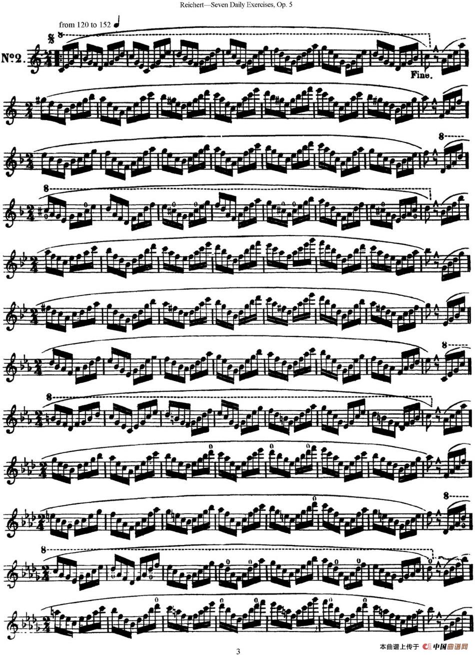 瑞澈特七首每日长笛练习曲Op.5（NO.2）